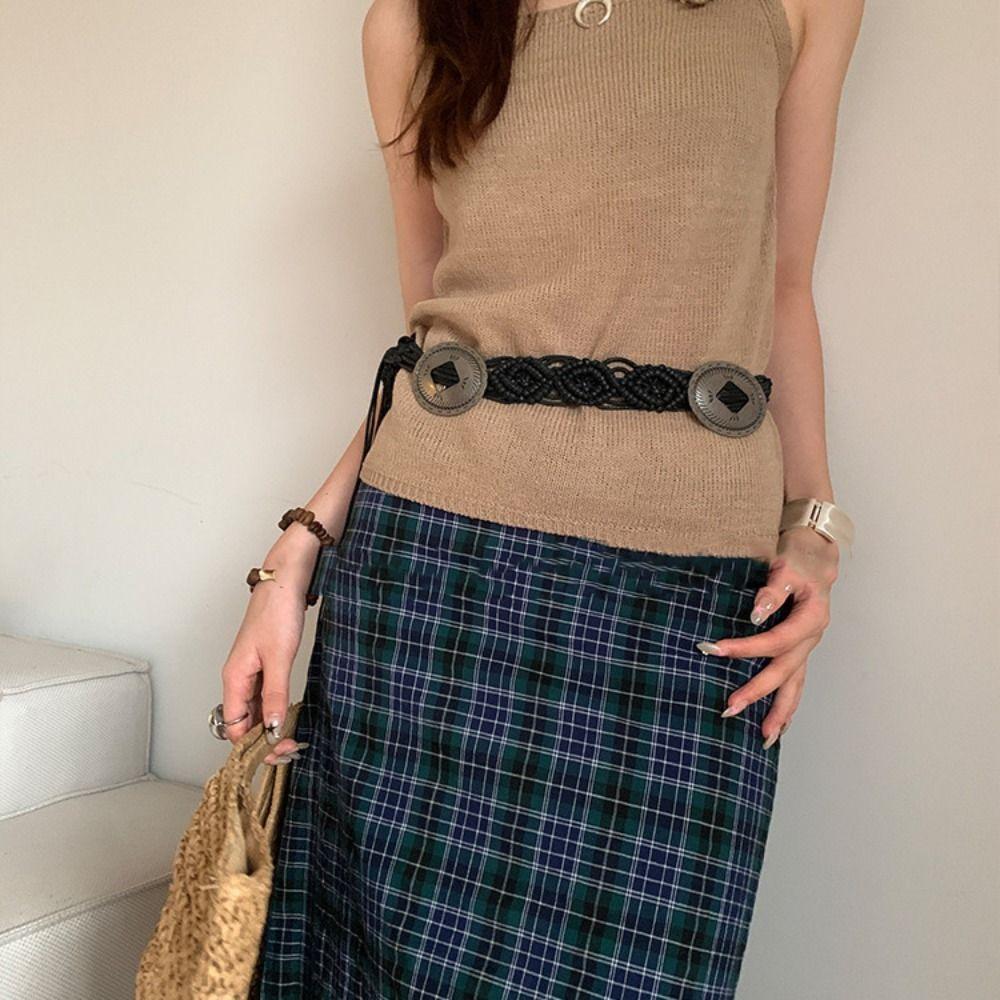 woven Bohemian Style Belt Waistband Tassel Waist Chain Fashion Ethnic Style Weave Belt  Beach