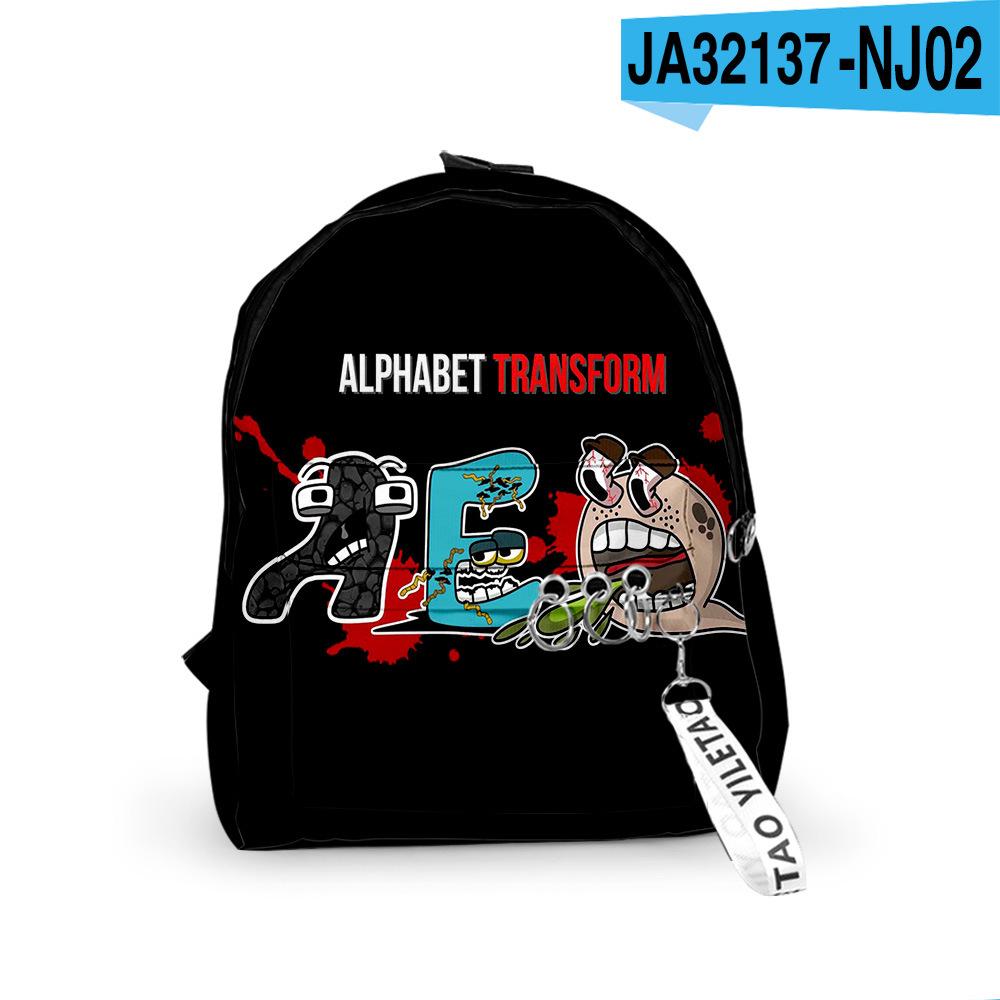 Classic Novelty Alphabet Lore Backpacks Boys/Girls Pupil School Bags 3D Print Keychains Oxford Waterproof Cute Small Backpacks