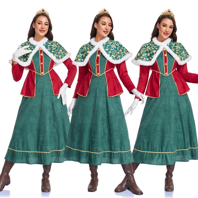 Halloween Witch Costume For Women With Polyester Fabric And Crown For Cosplay And Stage Performances