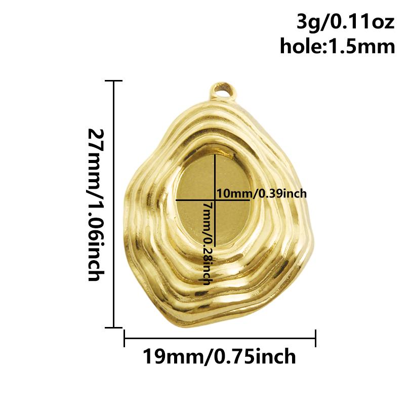 5pcs Geometric Cabochon Base Setting Tray Blank PVD Charm Heart Cross Flower DIY Stainless Steel Pendant For Jewelry Making Bulk