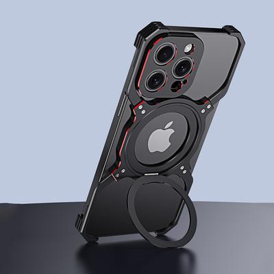 Magnetický stojan MagSafe s kovovým nárazníkom pre iPhone 14 13 15 Pro Max Ochranný kryt šošoviek na odvádzanie tepla bez okrajov