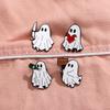 4Styles Halloween Ghost Collection Brooches Cartoon Spooky Hold Knife Heart Drink Design Enamel Pins With Free Shipping