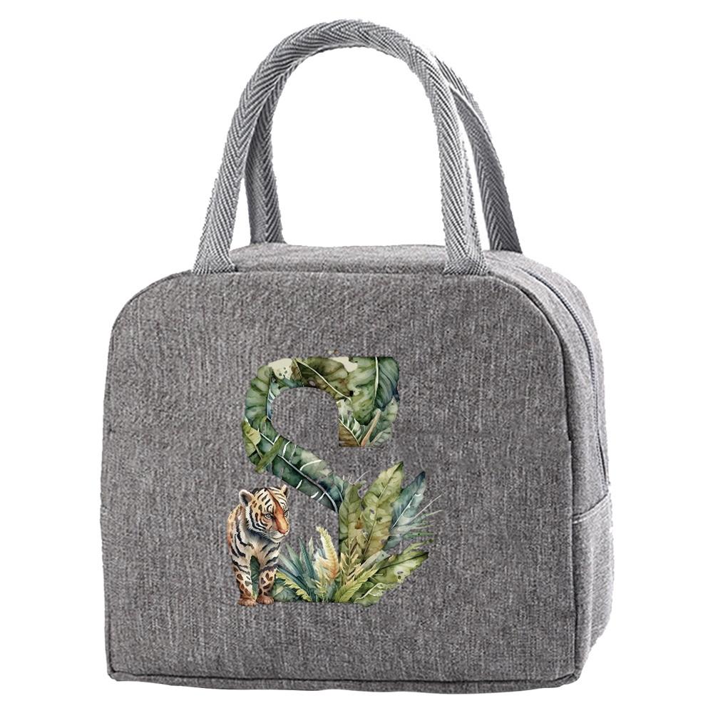 Portable Food Insulation for Traveling Jungle Tiger Letter Printing Box Picnic Waterproof Oxford Zipper Insulation Lunch Bag