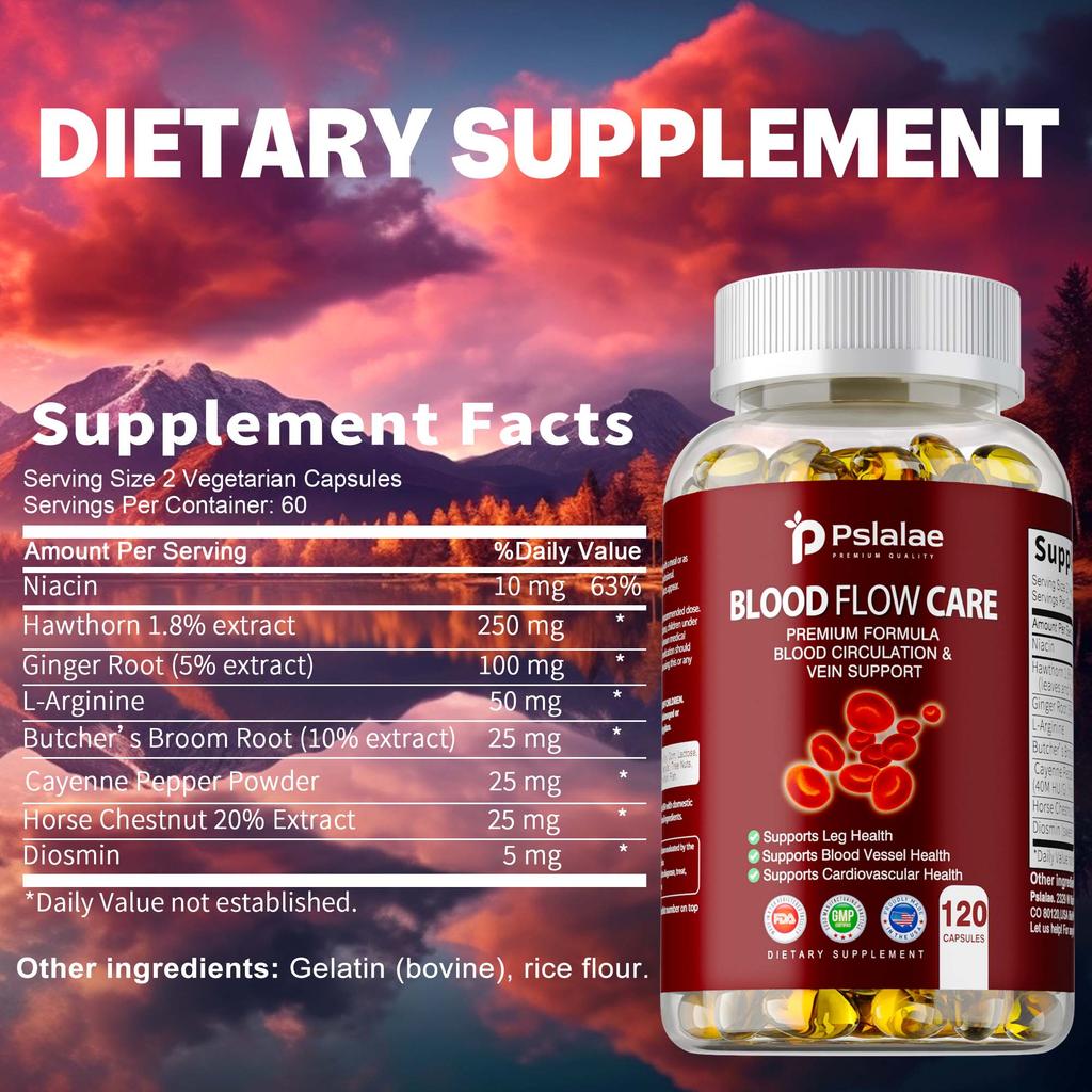 Pslalae Hawthorn Extract, L-Arginine, and Ginger Root - Leg Health and Cardiovascular Health