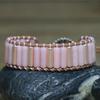 Pink Tube Bead Leather Wrap Bracelet – Rose Gold Accent Boho Jewelry, Adjustable Love Gift for Women