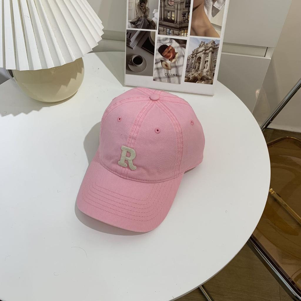 New Embroidery Letter R Baseball Cap Summer Solid Women Ponytail Hats Men Baseball Cap Cotton Outdoor Simple Visor Casual Cap