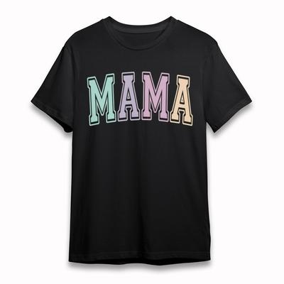 Women's Oversize Comfortable Breathable Classic T-Shirt Colorful Mama Letter Tee