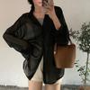 WTEMPO Chiffon Shirt Women Summer Thin Sun Protection Shirt Solid Casual Top StreetWear Versatile Shirt Vintage Female Clothing