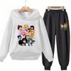 Fashion Anime Hoodie Sailor Moon Print Kids Girl Pink 3-12 Years Sweatshirt+Trousers Sports Pullover Coat Leisure Autumn Set