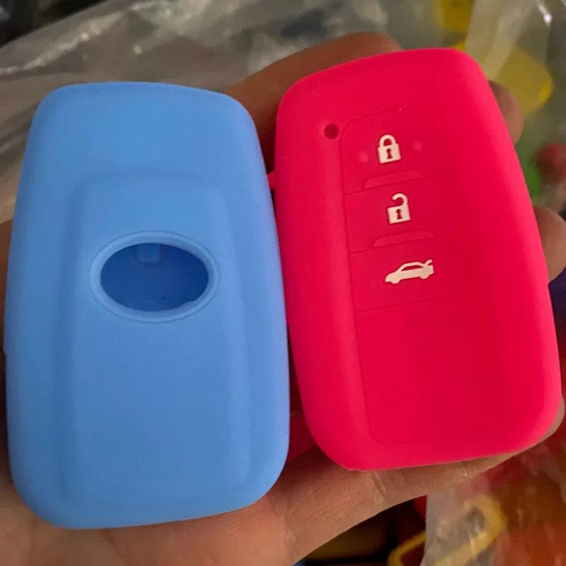silicone car key cover case for toyota Camry new Prado Avalon Remote Fob Cover 3 Button 2017 2018 2019