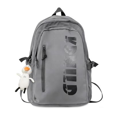 FANDARE Korean School Backpack for Men and Women, Large Capacity, Lightweight, with Duck Plush Toy, Unisex, Perfect for High School and Junior High