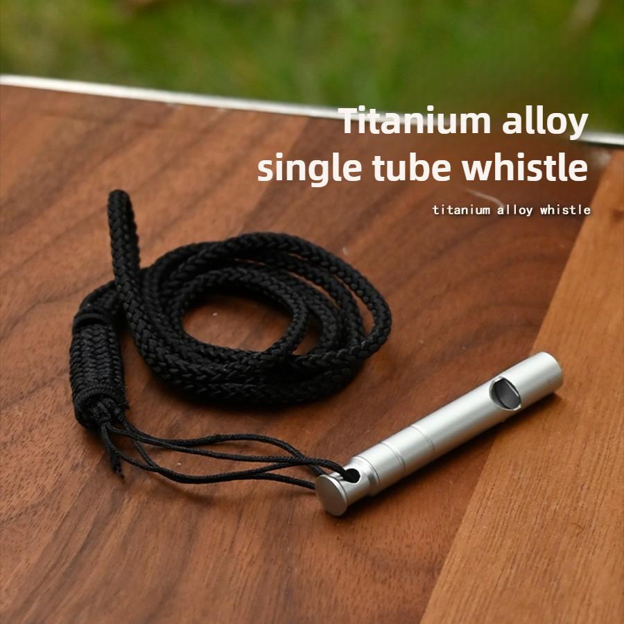 High Decibel Titanium Whistle Emergency Survival Tool with Neck Lanyard Ultralight for Hiking Camping Outdoor Adventure EDC