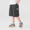 Boy's Plaid Loose-Fit Cotton Cargo Shorts