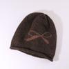 Autumn and Winter Retro Hats for Women Bow Knot Caps  Big Head Circumference Face Showing Small Pile Hats  Knitted Warm and Cold Hats