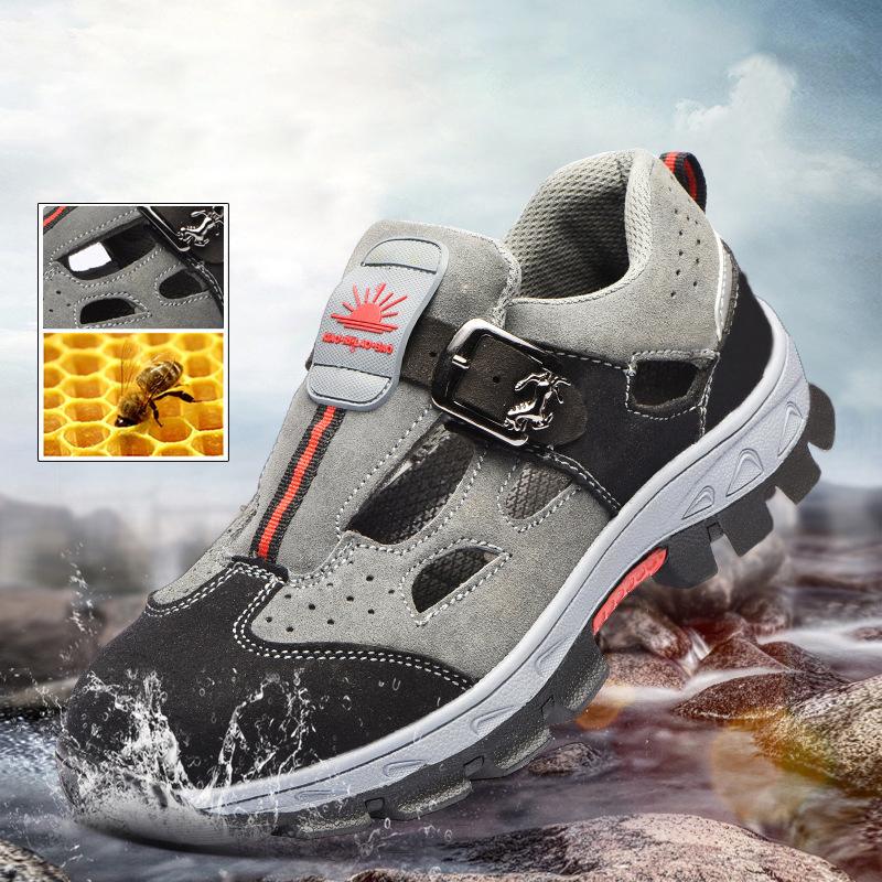 Fashion Male Safety Work Boots Men Steel Toe Sneaker Breathable Anti-puncture Indestructible Safety Shoes Work Shoes Man Sandals Women