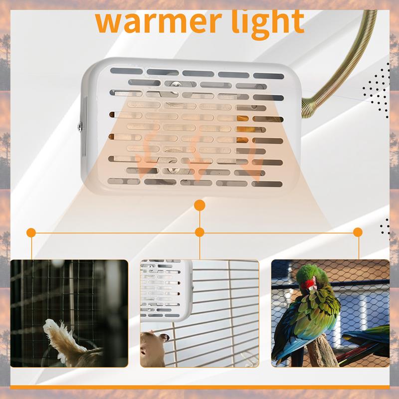 2025 Trend Bird Cage Heater Simulated Natural Environment Lighting Warming Heat Lamp Anti Bite Warmer Light For Parrots Parrot