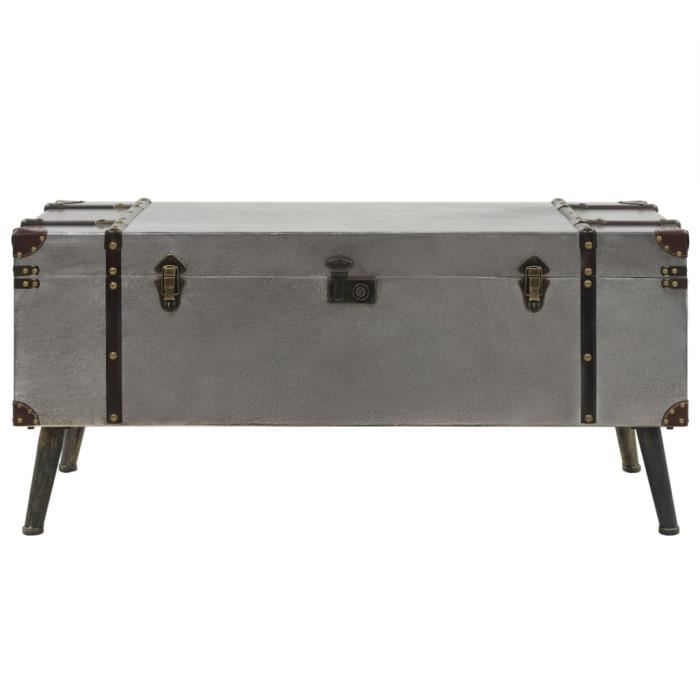 VidaXL Table basse MDF et aluminium 102 x 51 x 47,5 cm