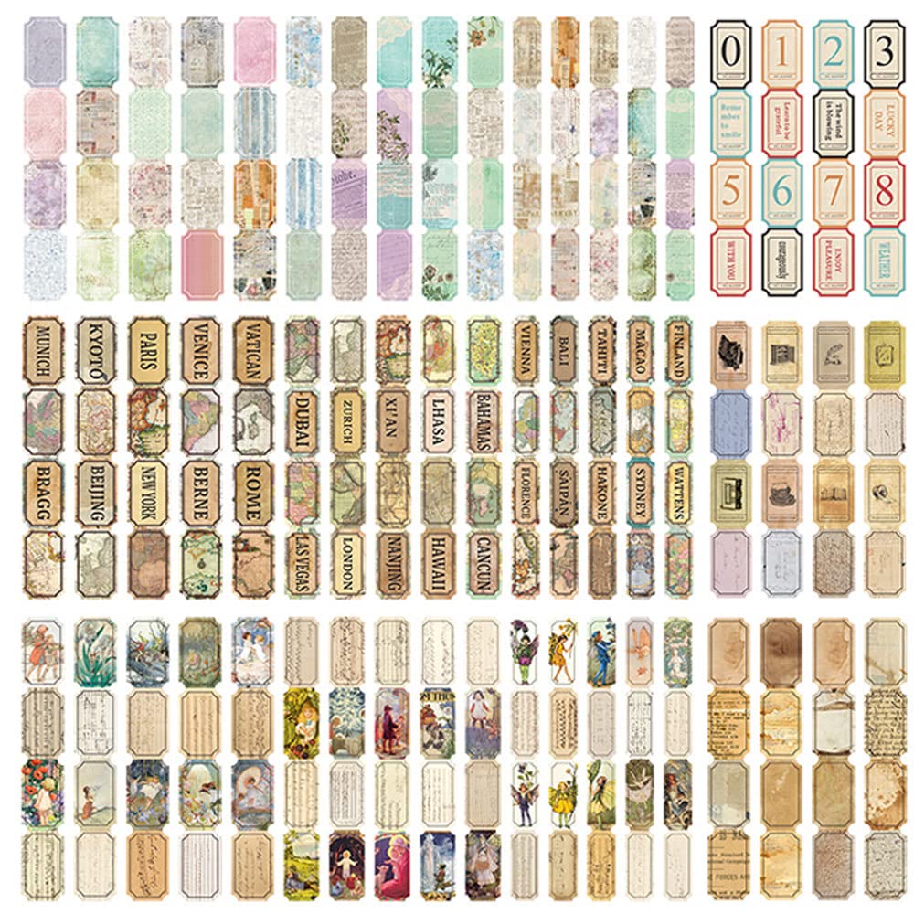 Moin Moin Sticker Set Tags Per Type X 7 Types 210 Bulk Set 2210sl210 Tags, 7-type (30 = Tags) (retro/fairy Tale/fancy/letter/date/world Map/flower