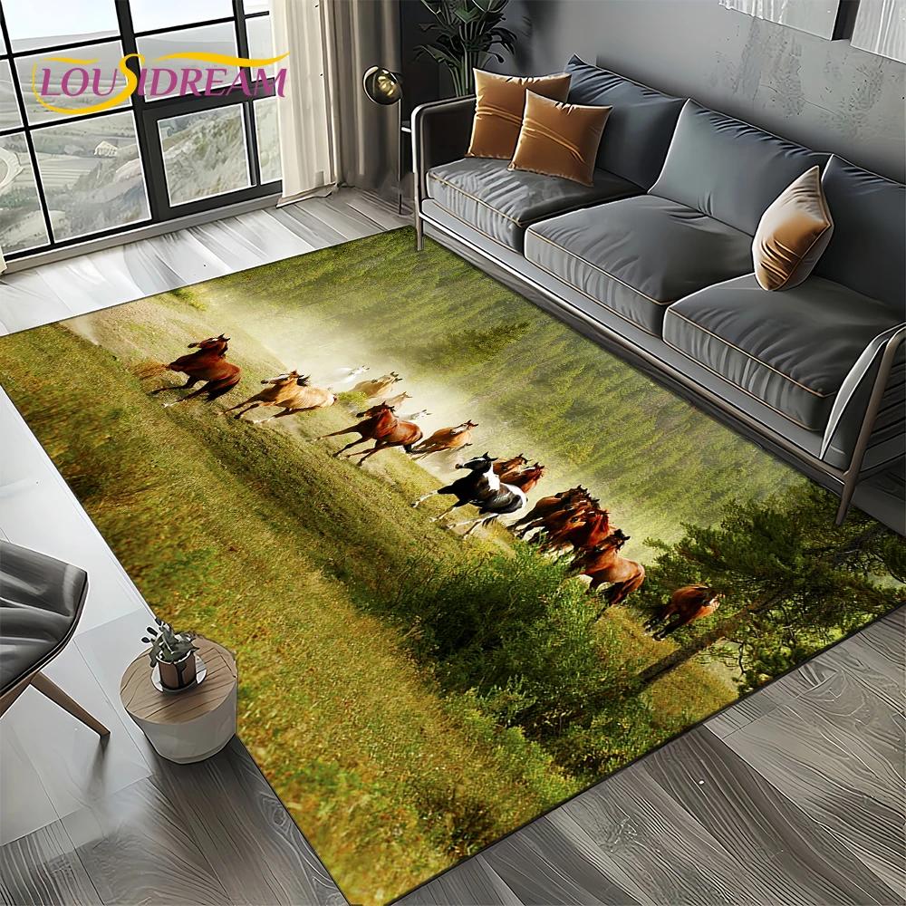 Horse Animal Carpet Rug for Living Room Bedroom Home Sofa Decoration,Kid Rug Floor Mat