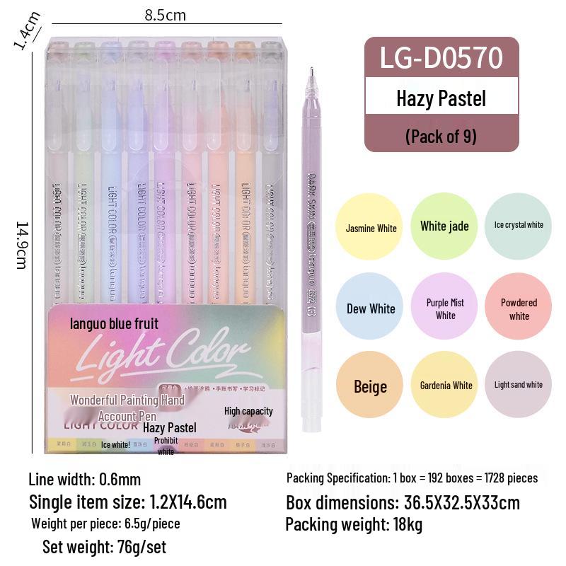 Morandi Color Planner Pen Set: Large Capacity Gel Pens with Needle-tip for Students and Drawing, Fluorescent Blue Fruit 0551.