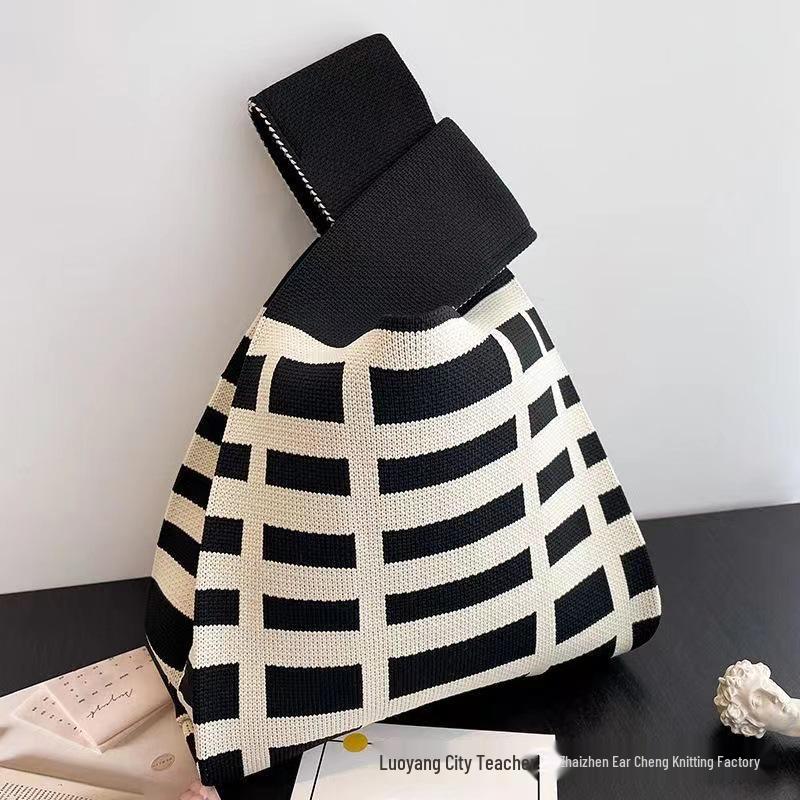 Panda Knit Women's Cross-Border Wrist Tote Handbag