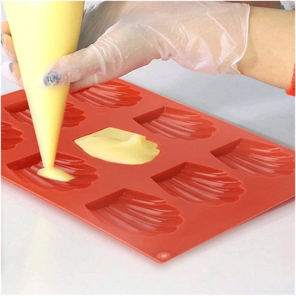 2 Pack Silicone Cake Mold, 9 Compartment Baking Pan, Red Non-Stick Pastry Molds
