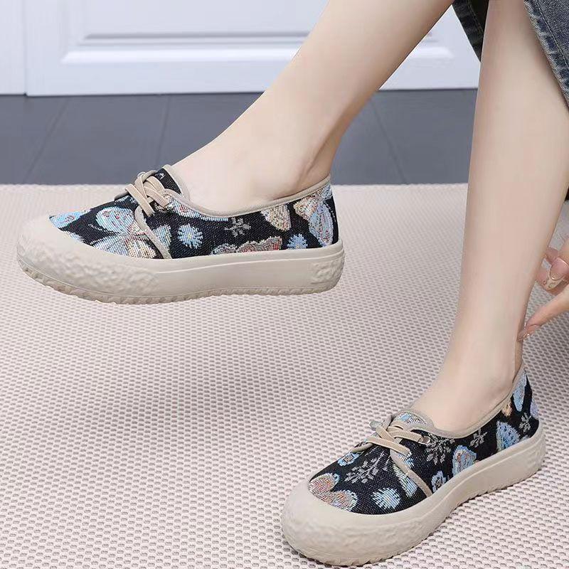 Women's Outdoor Non-slip Shock-absorbing Sports Shoes - Old Beijing Style Casual Soft Sole Badminton Sneakers