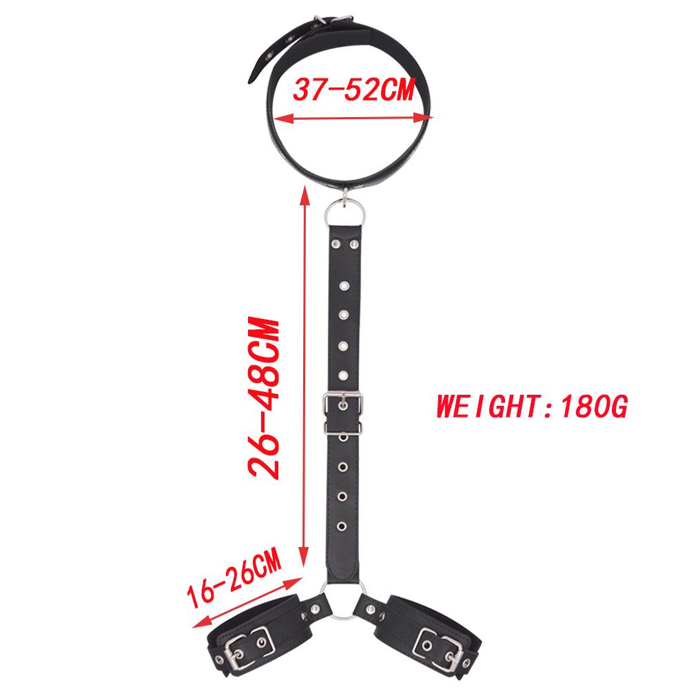 Female Leather Handcuff Neck Collar Wrist Strap Fetish Bondage Erotic Sex Toys Bdsm Restraint Sex Products for Couple Sex Game