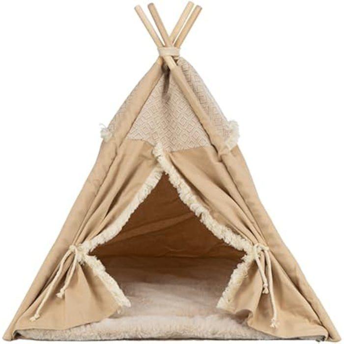 Tipi pour chat - TRIXIE - Modèle Boho - 55x65x55 cm - Beige - Intérieur