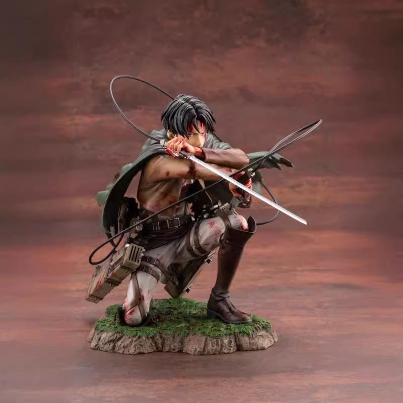 Attack On Titan: Battle-Damaged Captain Levi Squatting Pose Bonus Edition Action Figure