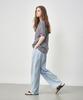 OSTKAKA Piping Detail Nylon Pants Sky Blue