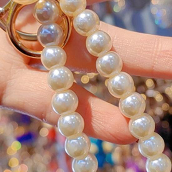 Strass Doppel-Taschenspiegel Schlüsselanhänger Klein Bling Reise Klapp-Kosmetikspiegel Perlenkette Taschenanhänger für Damen Geldbörse Handtasche Geldbörse Zubehör