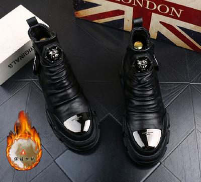 High Quality Leather Boots High Top British Style Shoes Men's Luxury Shoes Zapatos Hombre A6