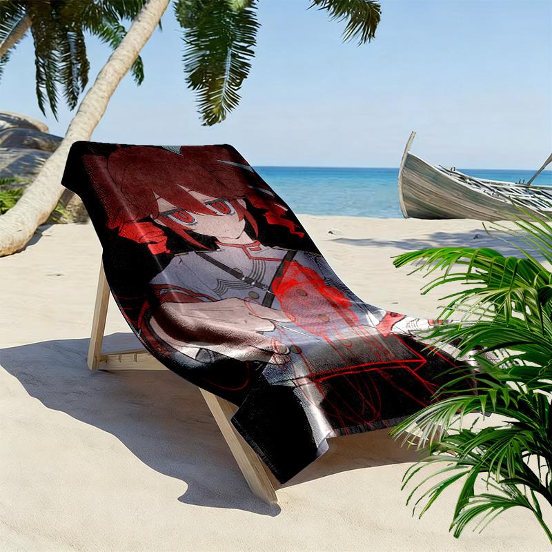 Kasane Teto 2D Flat Print Beach Towel, Large Soft Quick Dry Towel for Beach Camping Swimming.MSTJ0918255