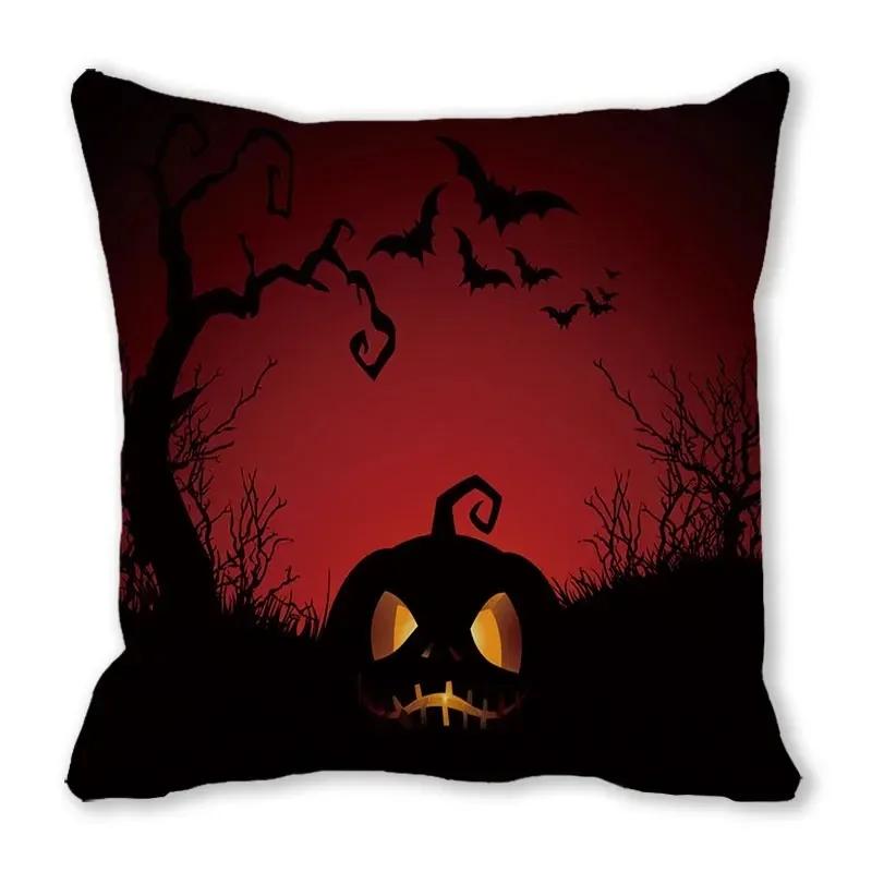 Halloween Horror Night Pattern Living Room Office Sofa Car Decorative Pillowcase