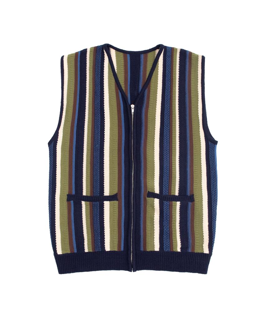 Cactusdonutmarket Vertical Stripe Knit Vest - Blue