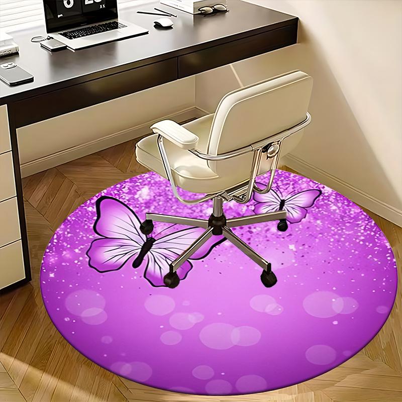 Purple Butterfly Office Carpet Chair Mats, Home Decor, Sofa Rug, Office Carpet Gift for Bedroom, Living Room, Various Rooms1118066a