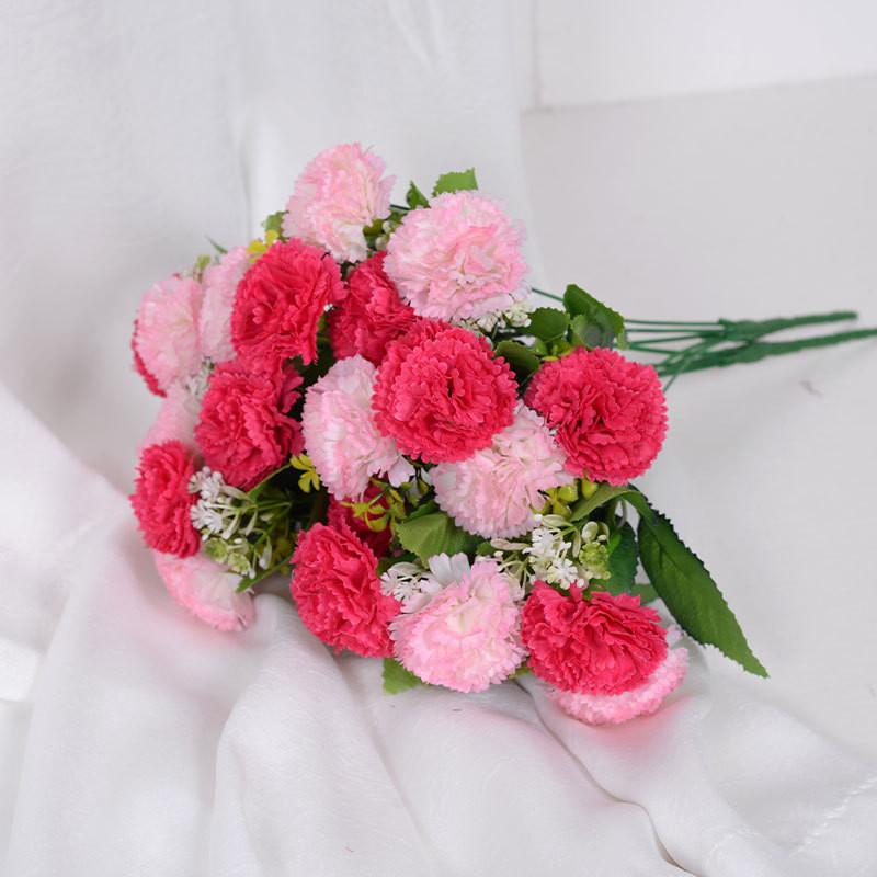 Artificial Carnation Bouquet With Silk Fabric For Home Decor And Photography Props
