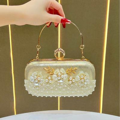 Pearl Flower Handbag, Shoulder Bag, Fashion Crossbody Bag, Formal Dress Party Bag, Evening Banquet Bag