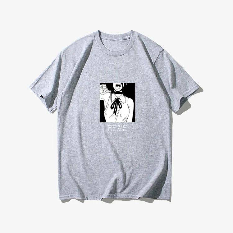 

Зимова та Осіння Футболка Людина-Бензопила Бомба Демон Резе Мерч Короткий Рукав Аніме Японський Стиль Чорна Футболка Одяг 4XL