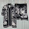 2024 Summer Trendy Youth Fashion Digital Print Men's Short-Sleeve Shirt Set