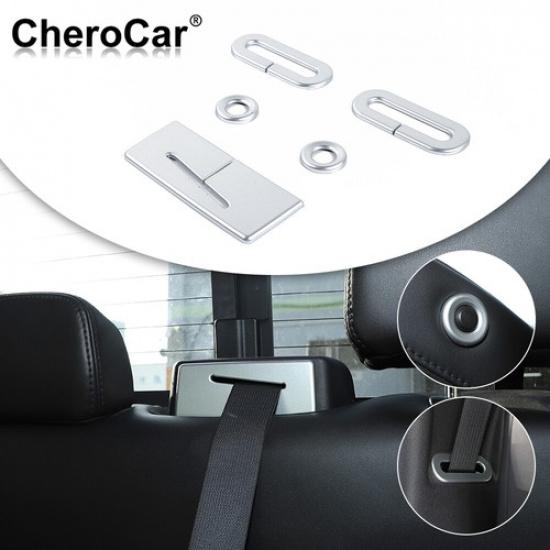 

For 09-14 Ford F150 Headrest/Seat Belt Buckle Adjustment Decoration Cover Silver