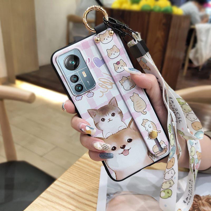 Protective Kickstand Phone Case For Blackview A85 Waterproof Ring Cartoon Lanyard Soft Case Dirt-resistant Shockproof