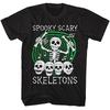 Spooky Scary Skeletons Skull Drummer Black Solid Short Sleeve Children's T-shirt
