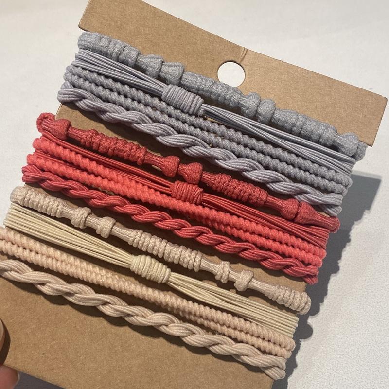 12 pcs Boho bracelet hair ties for women elastic hair rubber bands girls black Bracelet  hair rope Ponytail Holder hairbands