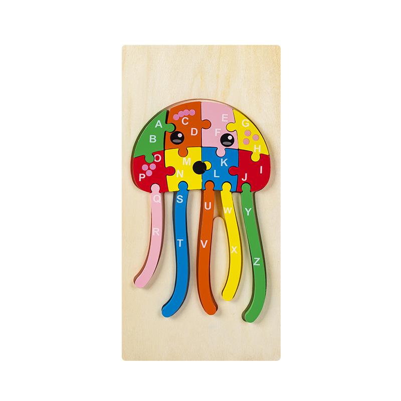 Kinder Pädagogisches Holztier Digitales 3D-Puzzle Lernspielzeug für die frühe Bildung