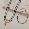S925 Sterling Silver Irregular Silver Beads Natural Chalcedony Lapis Lazuli Colored Treasure Beaded Necklace Women'S Earrings