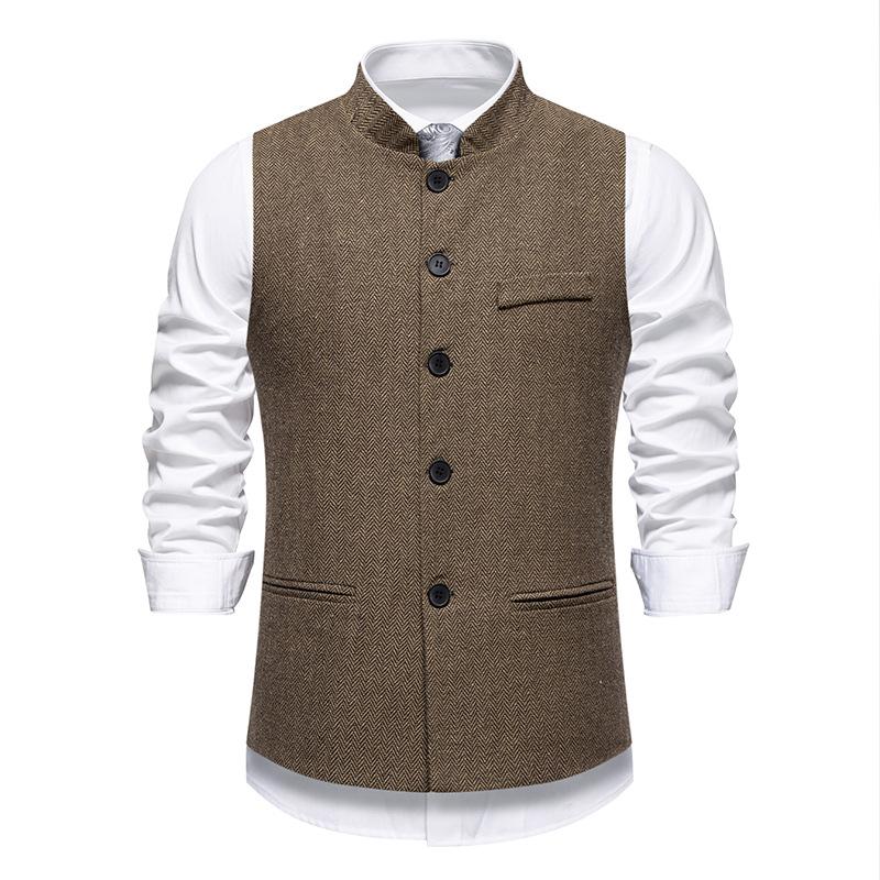 

2026 Autumn and Winter New Retro Stand Collar Suit Casual Jacket 2XL коричневий