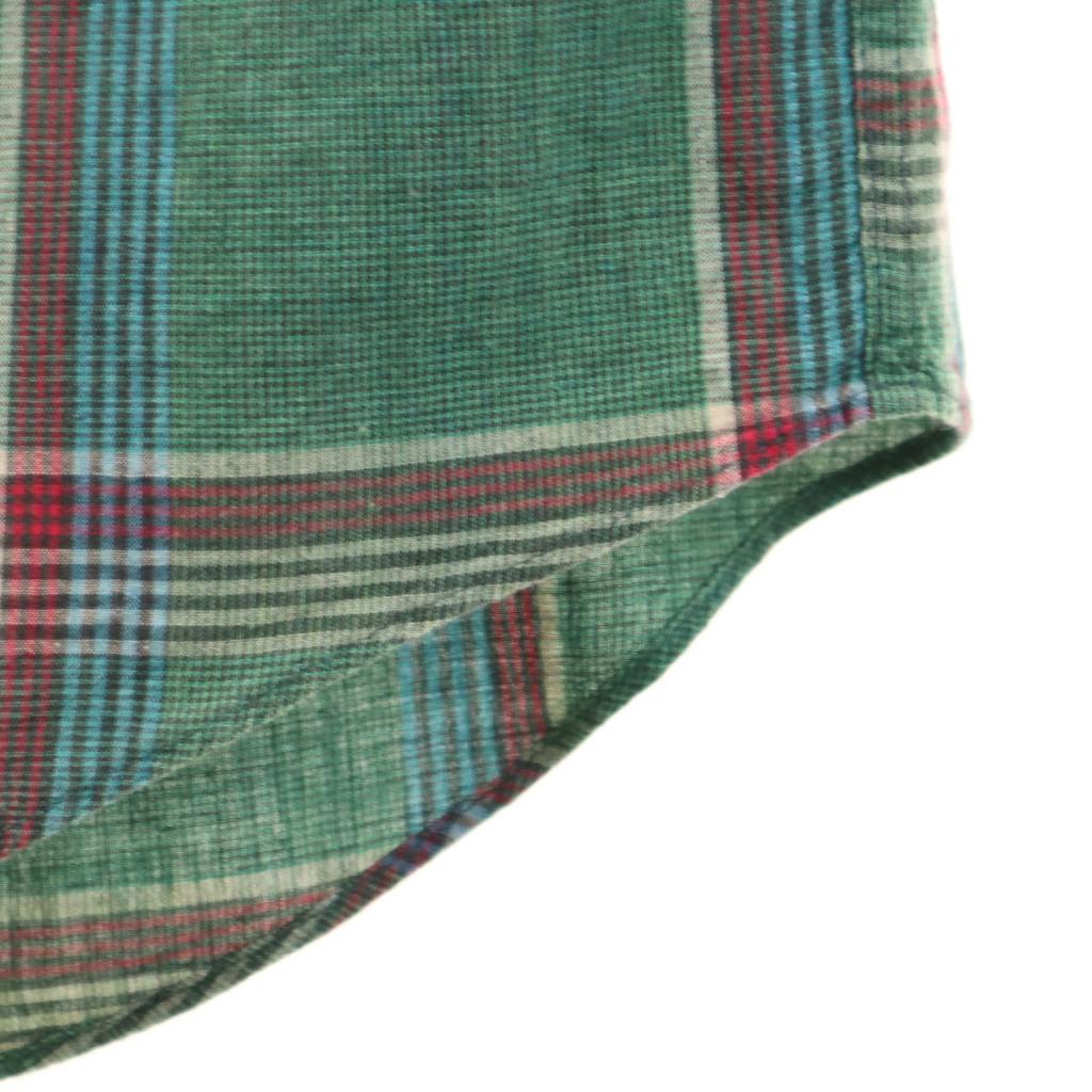 Country Traditionals by PENDLETON 90s Made In USA Old Check Pattern Five-quarter Sleeve Button Down Shirt Men's Used