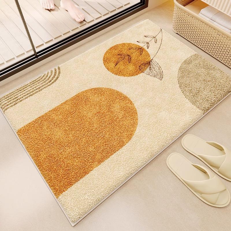 Yan Cartoon Panda Bathroom Imitation Cashmere Floor Mat, Toilet Door Carpet Door Mat, Absorbent Anti-slip Mat, Toilet Floor Mat
